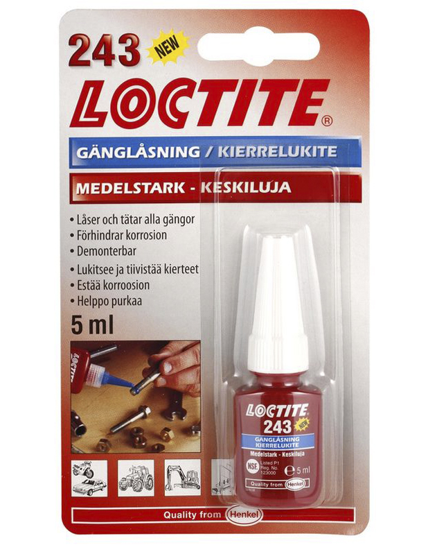LOCTITE 243 (5 мл)  Резьбовой фиксатор средней прочности
